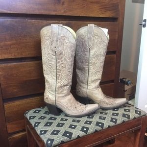 Corral Cowboy Boots, Tan, Size 8.5